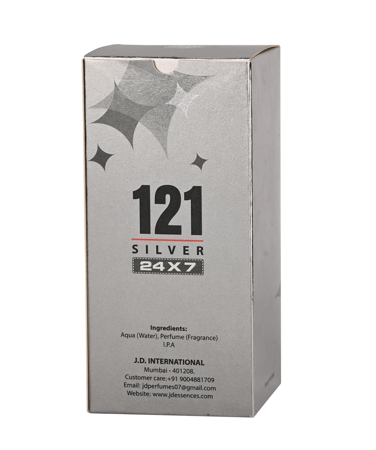 JD International 121 Silver Apparel Unisex Perfume With Long Lasting Fragrance - 100ml, 3.4 fl.oz.| perfume For Men & Women