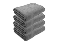 Black Gold The Finer Touch Oversized Microfiber Bath Towel 2600 Gsm | Soft Quick-Dry Microfiber Towel For Men & Women (Grey)- Pack Of 4