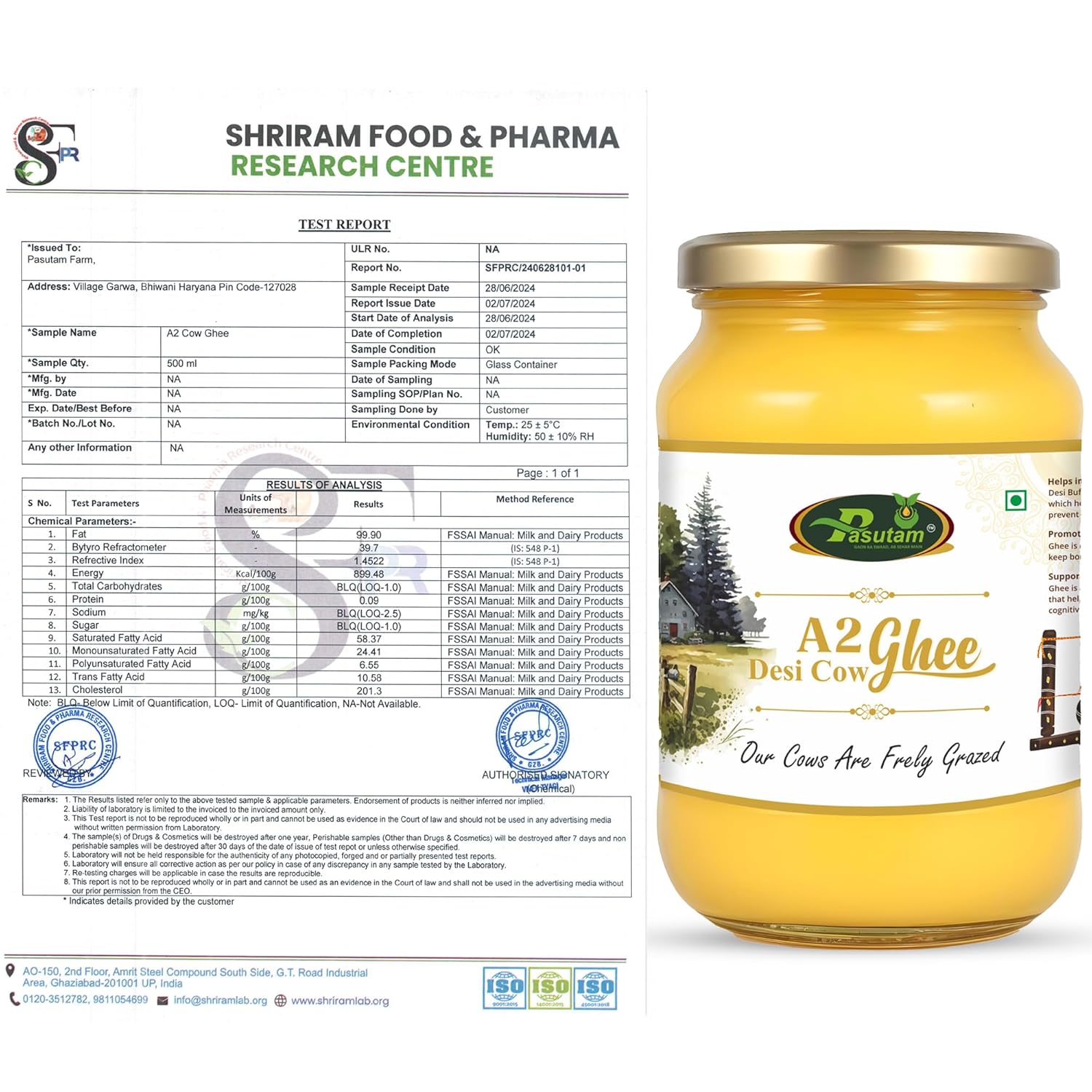 Organic Natural A2 Desi Cow Ghee By Pasutam | Natural & Healthy Helps Boosts Immunity Desi Cow Ghee | (350ml) 11.8 Ounce | Jar Pack