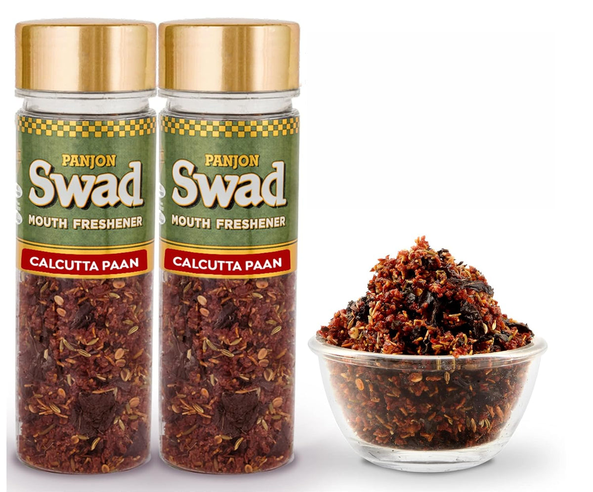 Panjon Swad Calcutta Paan 200gm, (100gm *2 Bottles) | Meetha Paan Mukhwas