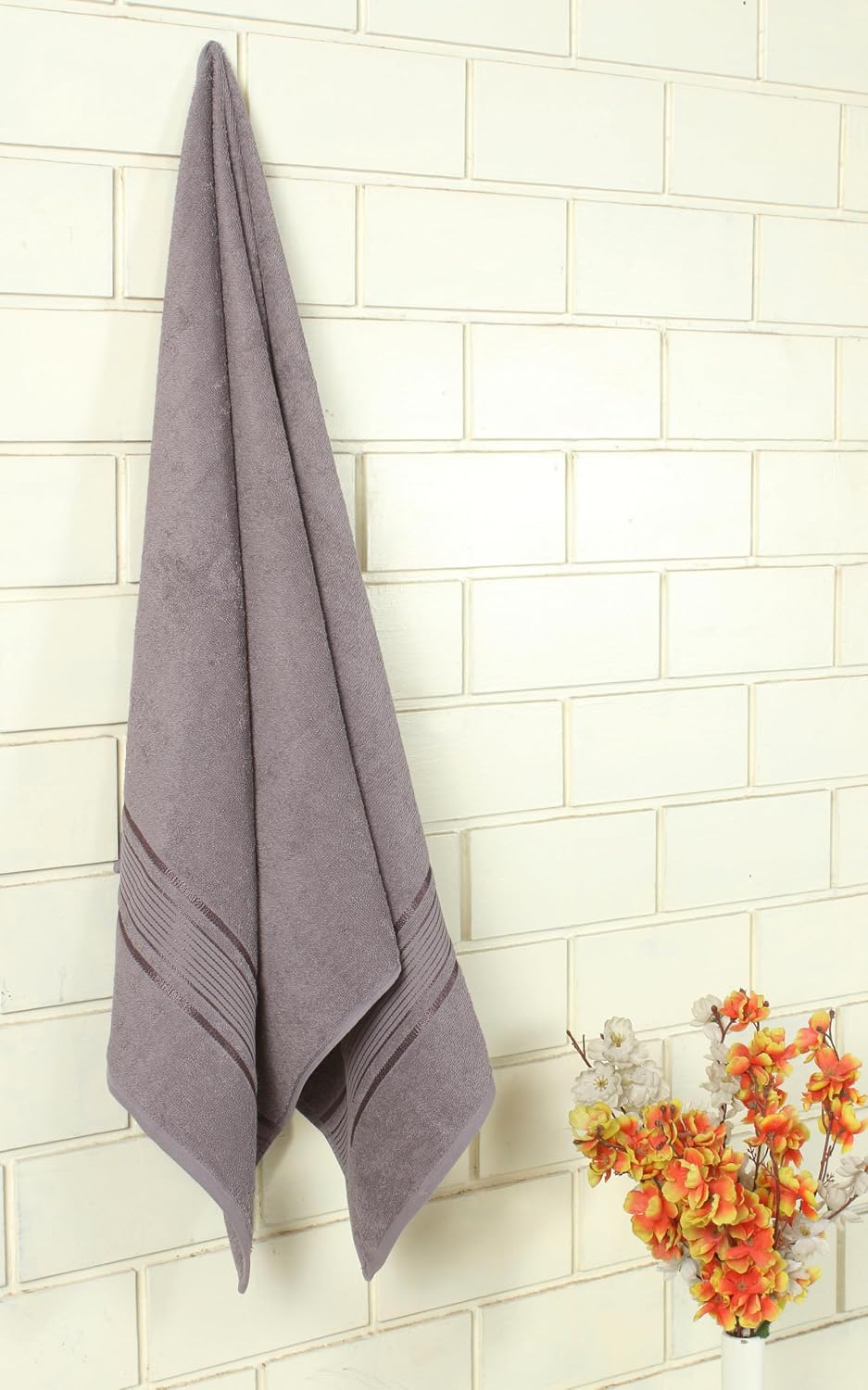Fash Home Towel 400 Gsm | Ultra Soft, Highly Absorbent, Quick Dry, Plush & Durable Cotton Bath Towel (Grey)