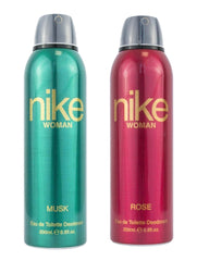 Nike Musk + Rose Eau De Toilette Long Lasting Deodorant Spray 400ml 13.5 Fl.oz. Pack Of 2 | Perfect Gift For Girlfriend