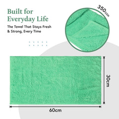 Kuber Industries Microfiber Cleaning Towel 200 Gsm | Reusable Cleaning Cloths For Kitchen, Duster & Home Cleaning Towel Hanging Loop - Pack Of 1 (Green)