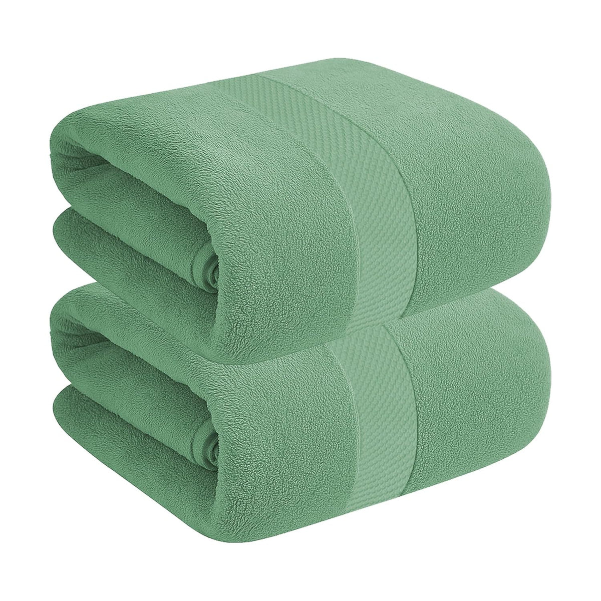 House Of Terry 100% Cotton Bath Towel 900 Gsm | Quick Dry, Soft & Absorbent, Fade-Resistant, Skin-Friendly For Men & Women Towel (Green) - Pack Of 2