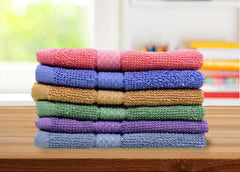 Caslino Small Cotton Face Towels 600 Gsm | Soft & Absorbent Towel For Women & Men - Multicolor (Pack Of 6)