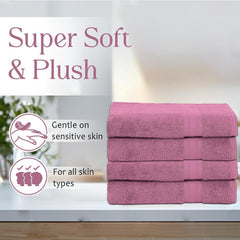 Ambra Linens Highly Absorbent Towels 500 Gsm | 100% Cotton Soft And Plush All Seasons Use, Large Everyday Use, Durable | 4 Pcs Hand Towel Set (Lilac)