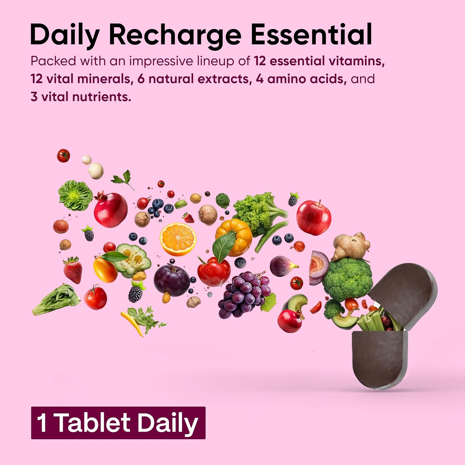 Blubein Multivitamin Tablet With 37 Vital Ingredients For Men & Women Boosts Stamina, Enhances Immunity & Vegan , Good For Overall Health & Wellness | 30 Tablets , 50gm 0.1lbs