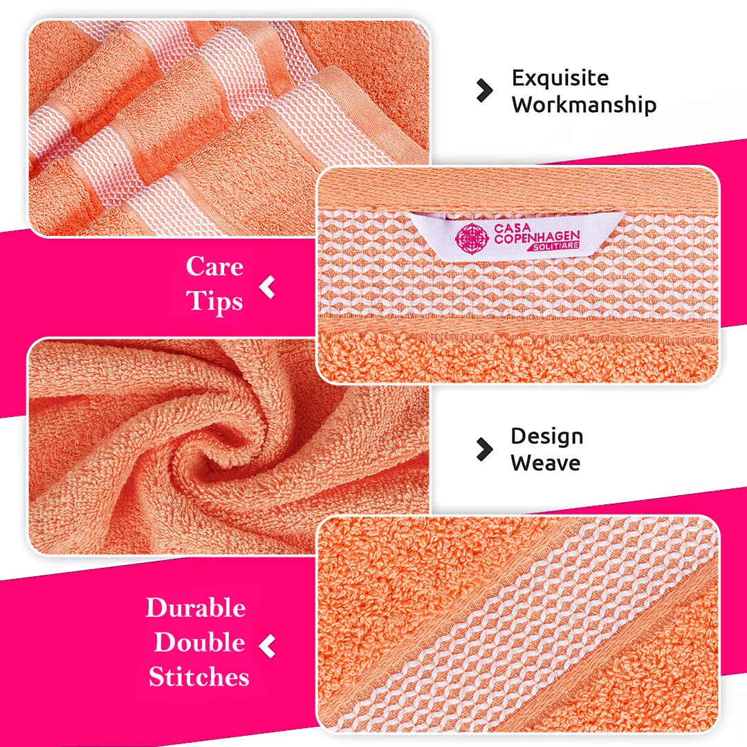 Casa Copenhagen Egyptian Cotton Waffle Large Size Bath Towel 500 Gsm (Malibu Peach)
