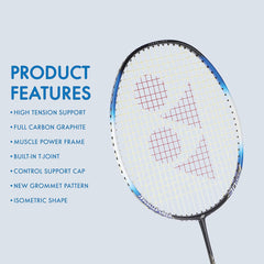 Yonex MUSCLE POWER 22LT Aluminum Strung Badminton Racquet G4, Grip Size - 3 3/4 Inches, Colour - Black & Blue