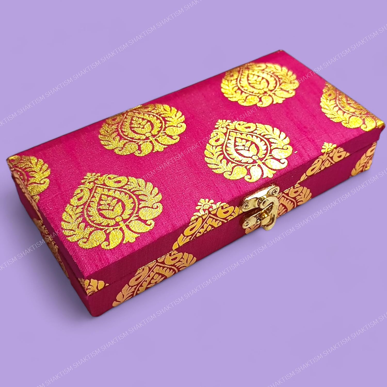 Decorative & Attractive Box Cash Box, Shagun Box, Jewellery Box, Money Box Envelop Wedding, Gift Box, Bangel Box Pann Patta Design, Pack Of 1, Colour - Pink
