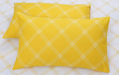 Premium Elastic Bedsheets For King Size Bed Cotton With 2 Pillow Covers | 72 X 78 Inches, White & Yellow | Durable & Gentle On Your Skin