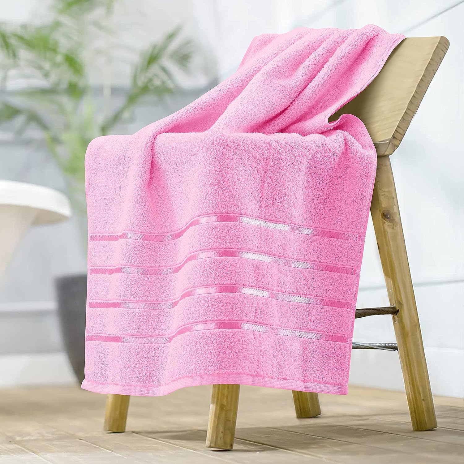 Lrsdaa A New 100% Cotton Bath Towels 500 Gsm | Super Absorbent & Soft Bath Towel For Men & Women (Pink)