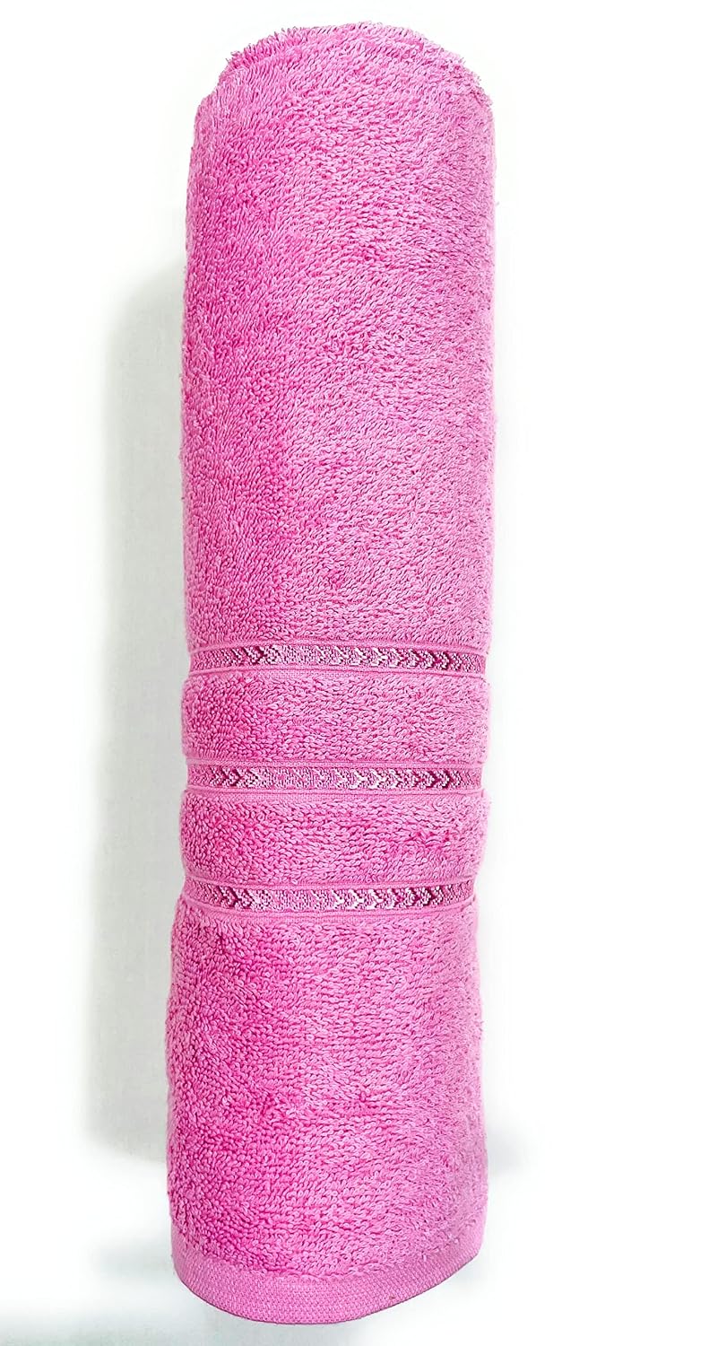 Bombay Dyeing Flora Large Size Bath Towel 500 Gsm (Baby Pink)
