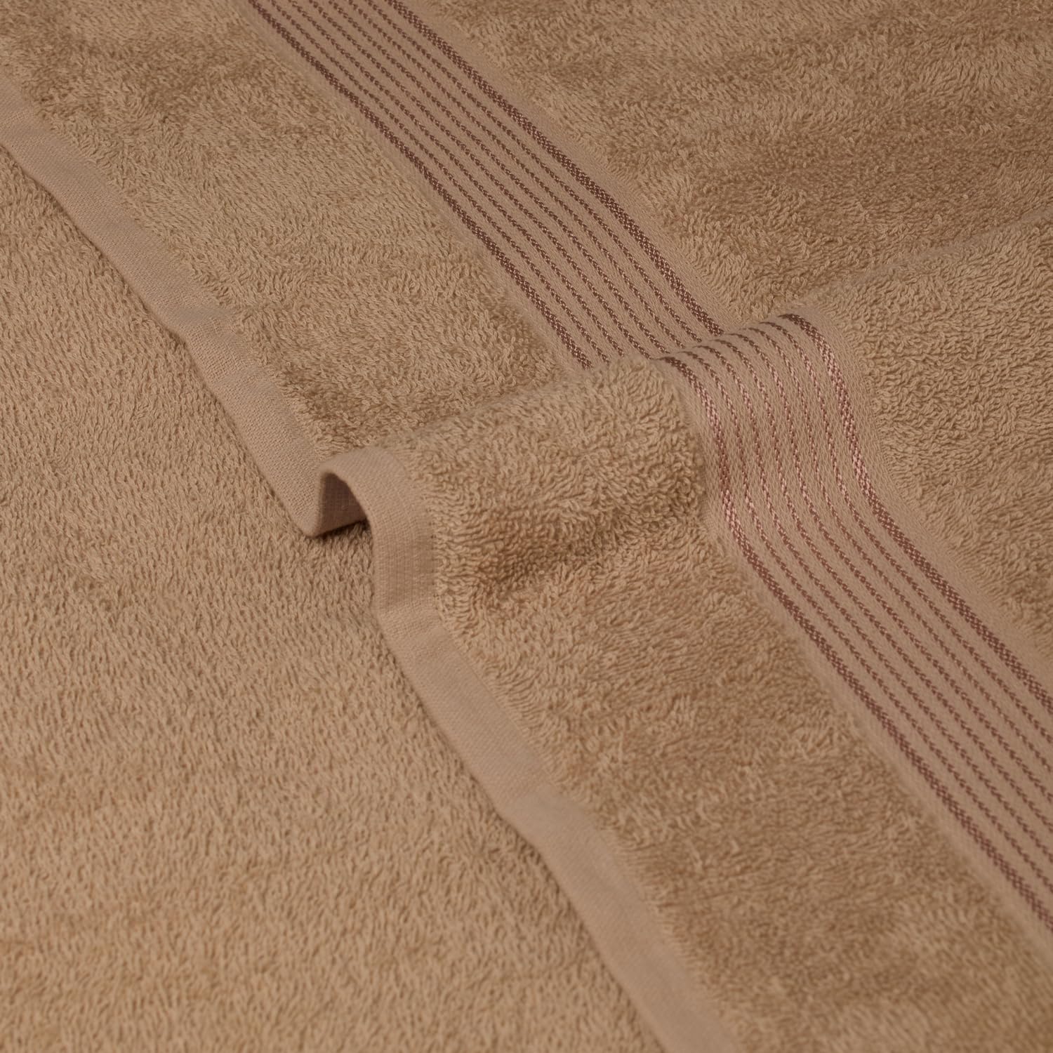 Kopa Quick Dry 100% Cotton Soft Terry Bath Towel 380 Gsm | Quick Dry 100% Cotton Super Absorbent, Lightweight (D'Ross) Bath Towel (Taupe)