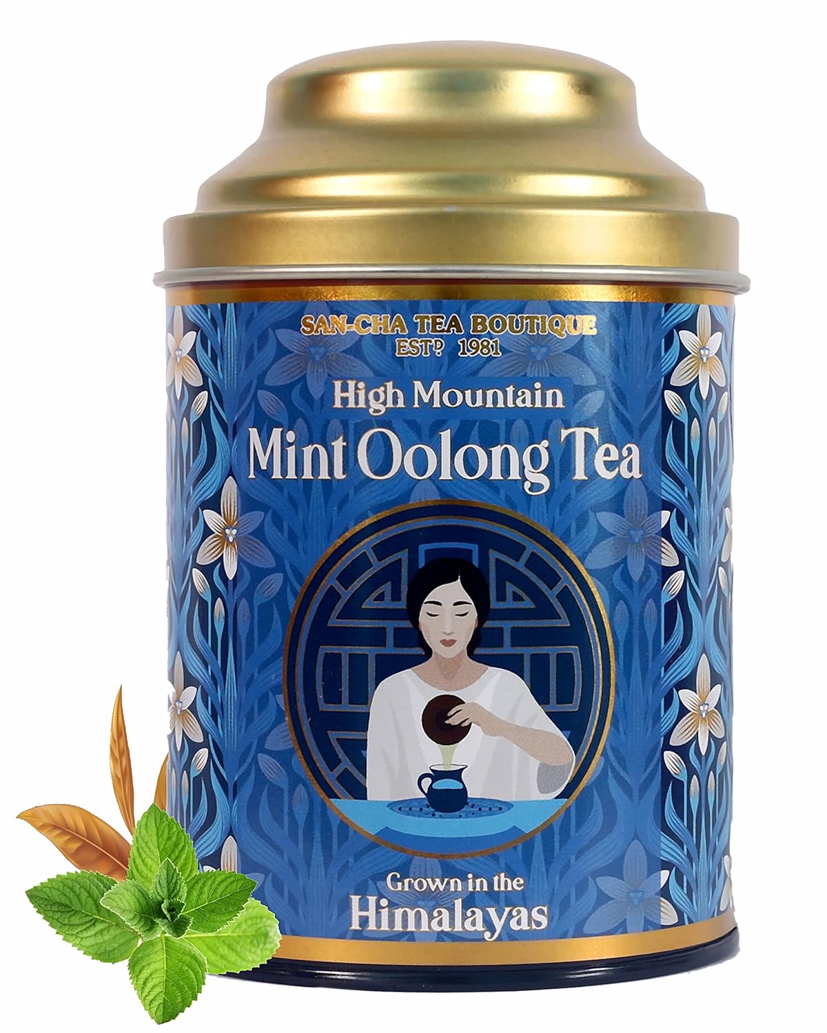San-Cha High Mountain Mint Oolong Tea - 50gm, 1.7 Ounce, 150 Cups+ | Boost Metabolism Naturally & Stress Relief - Fruit & Cool Mint Notes | Low Caffeine