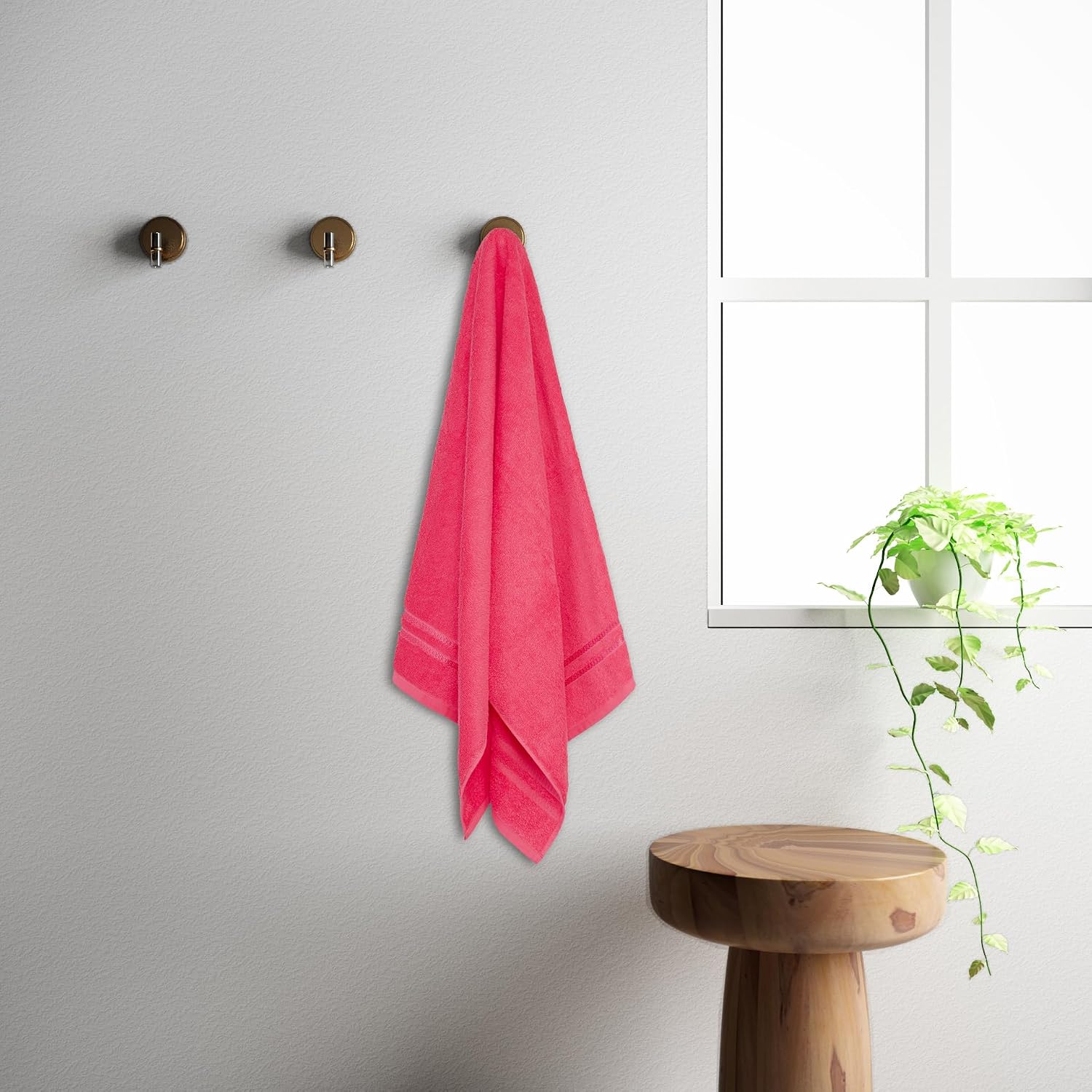 Welspun 100% Cotton Quik Dry Bath Towel 380 Gsm | High Absorbency Super Soft, Fast Drying Bath Towels | Large Size Bath Towel For Men & Women (Coral Lite)