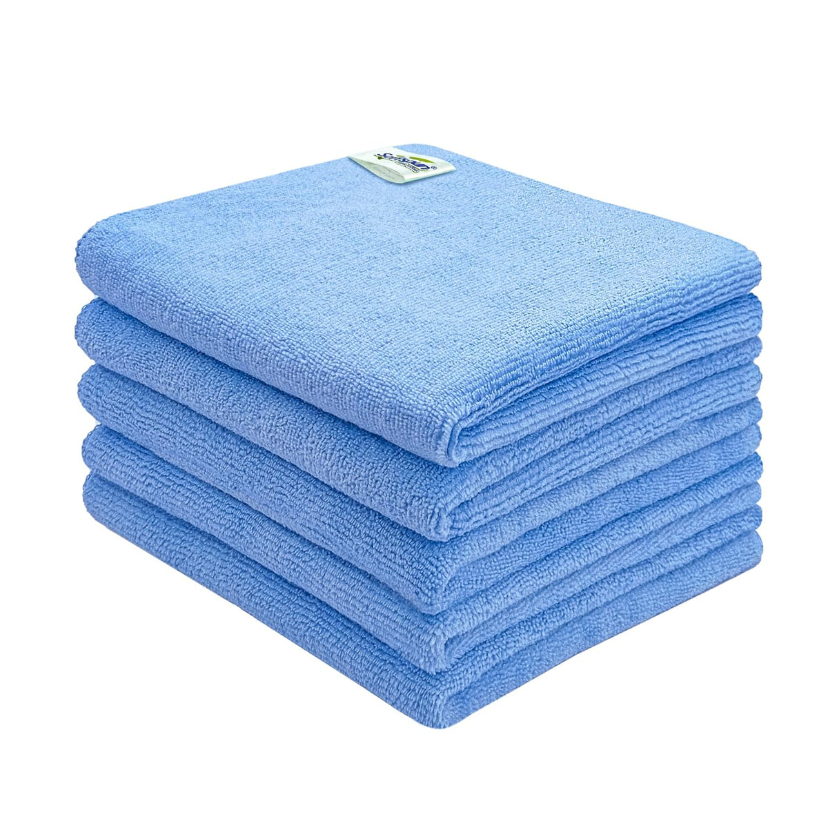 Softspun Microfiber Cleaning Cloths Towel 300 Gsm | Thick Lint & Streak-Free Multipurpose Cloths Automotive Microfibre Towels For Car, Bike Cleaning Polishing Washing Pack Of 5 (Sky Blue)
