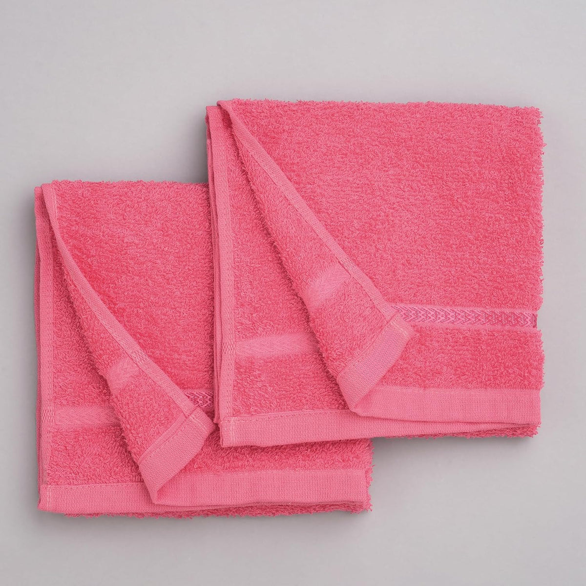 Welspun 100% Cotton Easy Care Hand Towel 400 Gsm | Quick Dry Ultra Soft Hand Towel (Coral) - Pack Of 2