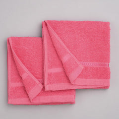 Welspun 100% Cotton Easy Care Hand Towel 400 Gsm | Quick Dry Ultra Soft Hand Towel (Coral) - Pack Of 2