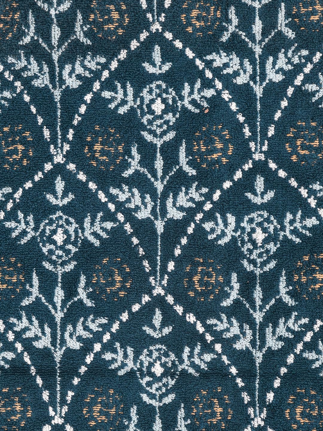 Homefresh Print Cotton Bath Towel 500 Gsm | Geometric Pattern Navy Blue & Grey (Yusuf)