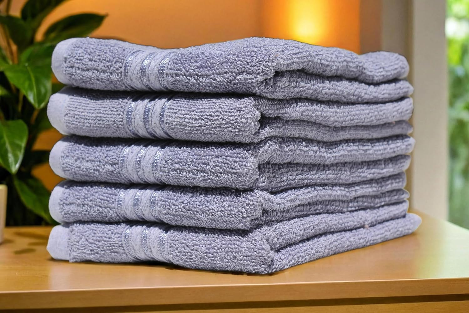 Solance Super Cotton Hand Towel 1000 Gsm | Ultra Soft & Super Absorbent Hand Towel (Steel Grey) - Set Of 5