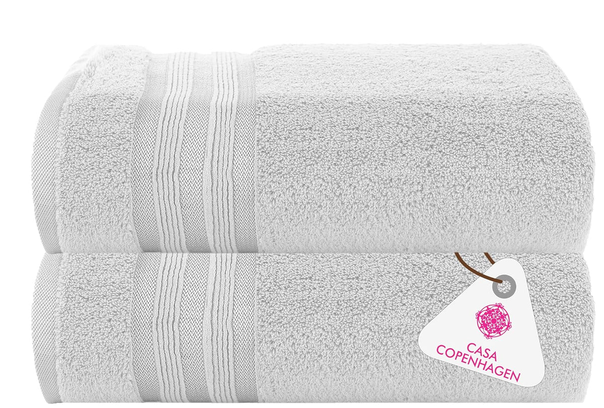 Casa Copenhagen Egyptian Cotton Exotic Hand Towel 400 Gsm (Zt White)- 2 Pcs