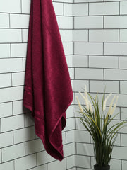 Welspun 100% Cotton Quik Dry Bath Towel 380 Gsm | High Absorbency Super Soft, Fast Drying Bath Towels | Large Size Bath Towel For Men & Women (Dark Red)