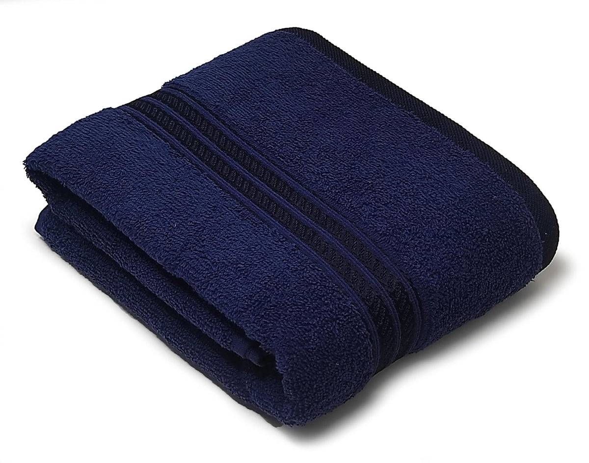 Lukzer Soft 100% Cotton Light Weight Super Absorbant Bath Towel 600 Gsm (Dark Blue)