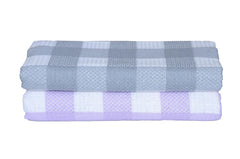 Traditional Thread'S 100% Cotton Large Size Bath Towel 400 Gsm, | Ultra Soft, Absorbent, Light Weight & Quick Dry Bath Towel Set Of 2 (Checked)
