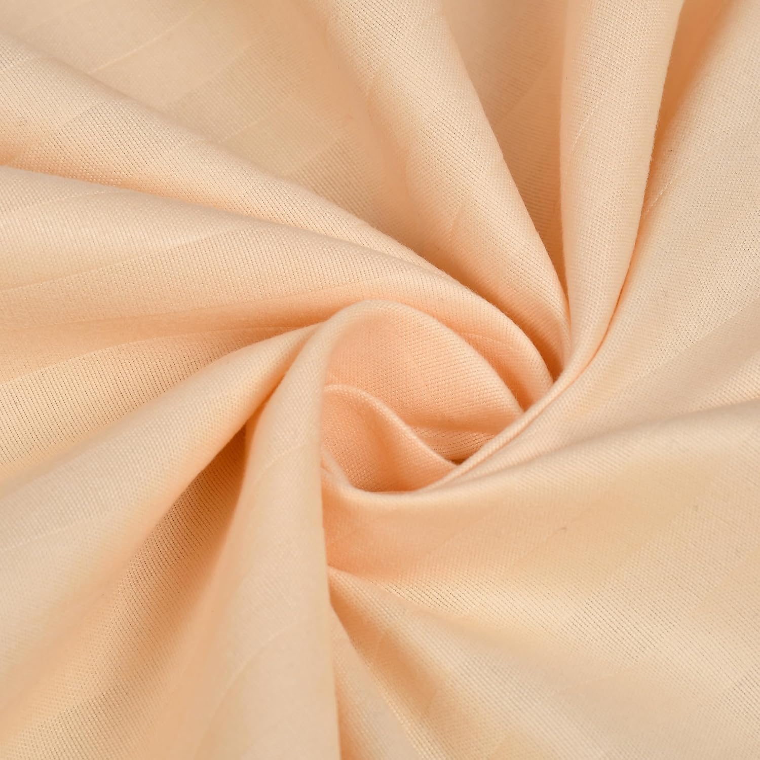 Stripe Glace Cotton 1 Double Bedsheet With 2 Pillow Cover - 91 X 90 Inches, Peach | Fade Resistant & Durable Breathable & Wrinkle Free Bed Sheet