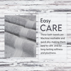 Ambra Linens 500 Gsm Highly Absorbent Towel, 100% Cotton, Soft & Plush, All Seasons Use, Large, Everyday Use, Durable (Light Grey)
