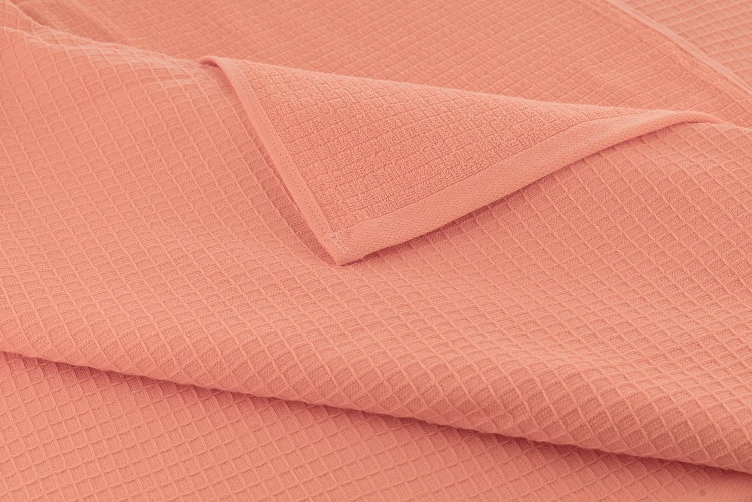Casa Copenhagen Egyptian Cotton Waffle 1 Pcs Large Bath Towel 500 Gsm (Malibu Peach)