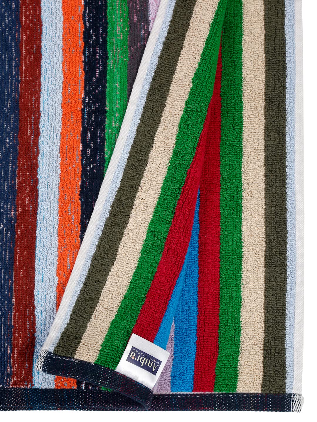 Ambra Linens Highly Absorbent Bath Towels 1 Kg | 100% Cotton, Soft & Plush All Seasons Use, Extra Large Size (Multicolor)- Pack Of 2