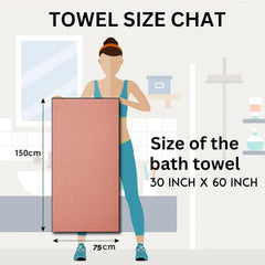 Drape&Luxe Gen-Z Towel Premium Waffle Cotton Bath Towel 600 Gsm | Super Soft & High Absorbency Towel, Quick Drying Large Size Towels (Peach) - Pack Of 1