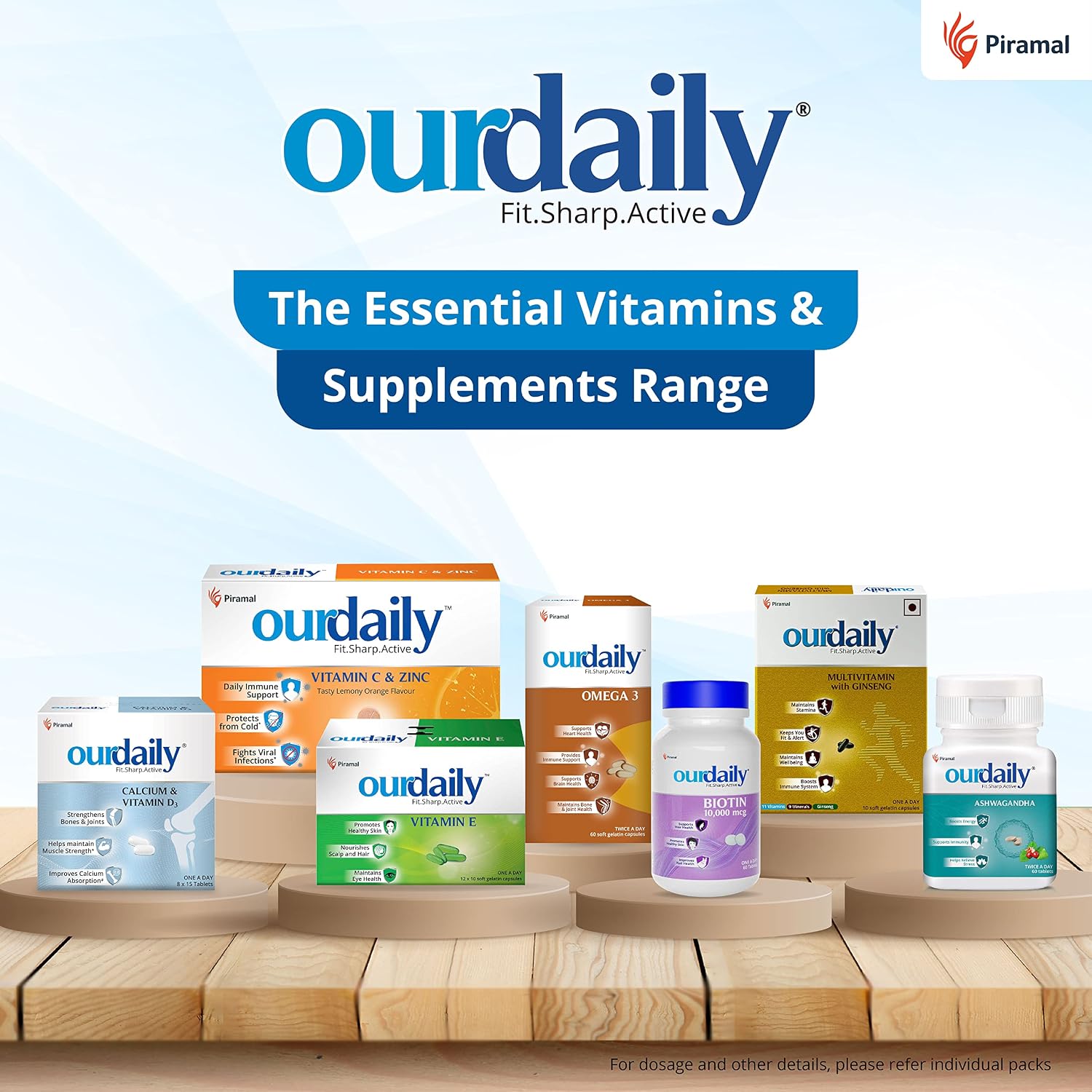 Ourdaily Vitamin E Capsules For Face & Hair By Piramal | 400mg 120 Capsules , 12 Strips , Vitamin E Tablet For Beautiful Glowing Face, Healthly Skin, Hair & Eyes Nutrition | 1000gm 2.2lbs