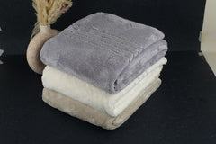 Hanker Velvet Touch Microfiber Bath Towel 1800 Gsm | Ultra-Soft & Plush, Instant Dry Technology Large Size Bath Towel (White, Light Gray, Dark Gray) - 3 Pcs