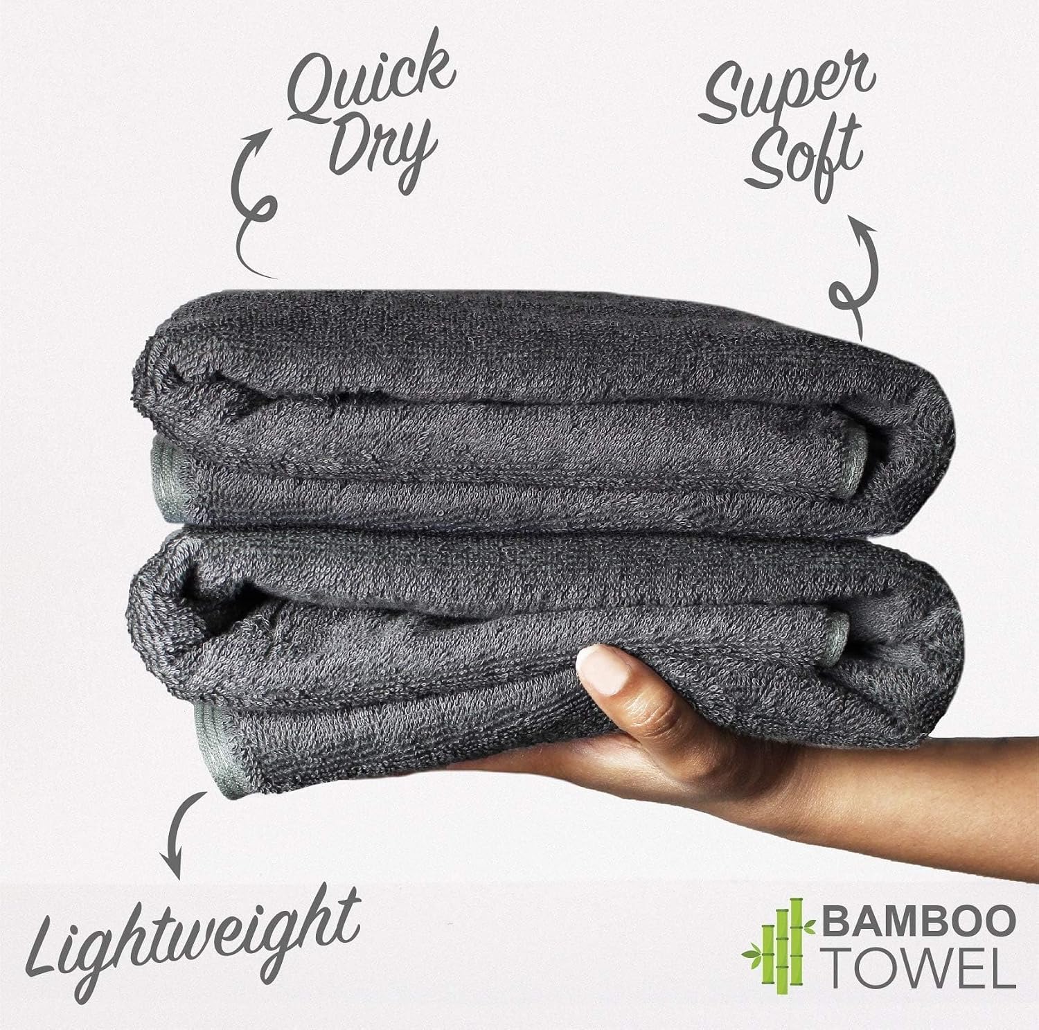 Heelium Bamboo Bath Towel 4x Softer & Quick Drying 400 Gsm (Iris, White, Grey, Peach)