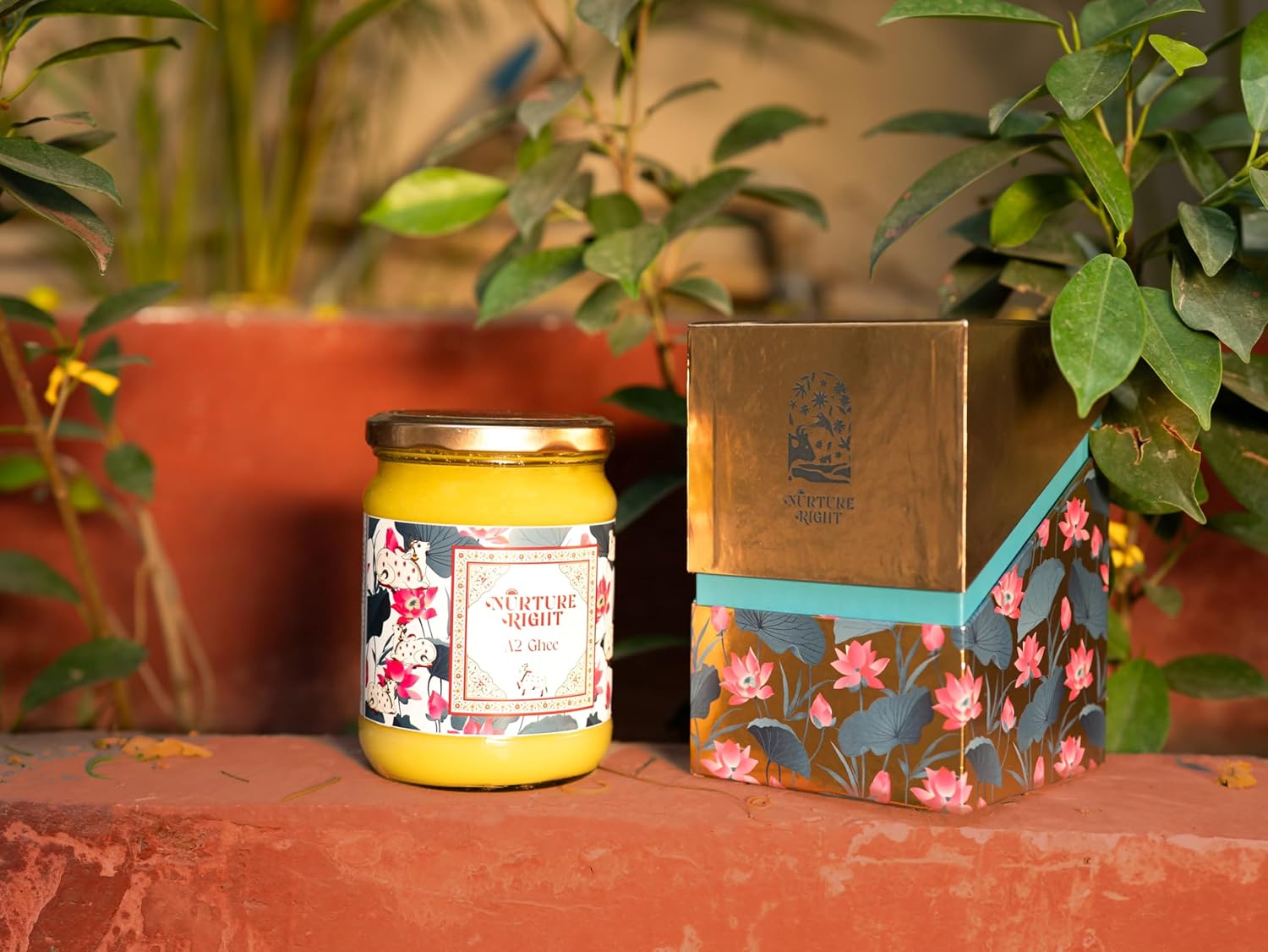 Pure A2 Desi Gir Cow Ghee By Nurture Right | Nourishing, Natural & Healthy Desi Ghee Perfect For Dishes | (1 Litr) 33.8 Ounce | Jar Pack