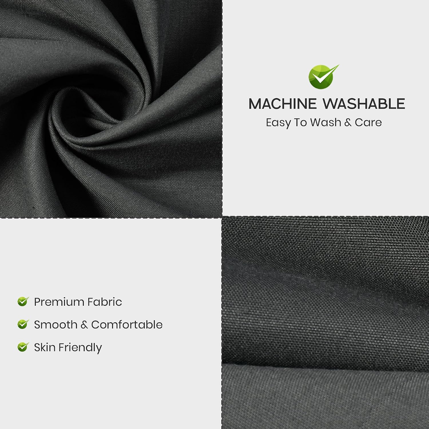 Solid Plain Single Size Bedsheet Set With 1 Pillow Covers | Size - 60 X 90 Inches, Black | Ideal For All Seasons Due To Its Breathable Nature