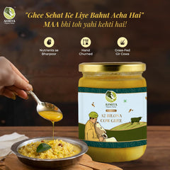 Pure Natural A2 Bilona Cow Ghee By Asmita Organic Farms | Healthy & Nutrients Desi Ghee For Cooking, Frying | (500ml) 16.9 Ounce | Jar Pack