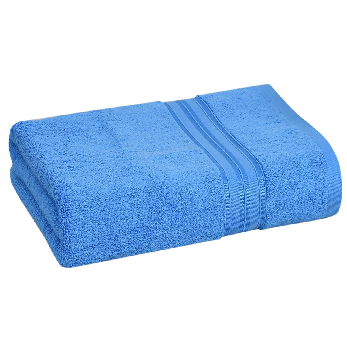 Cotton Bolls Textiles 100% Cotton Bath Towel 600 Gsm | Super Soft & Absorbent Quick-Dry Bath Towel Textured & Durable Cotton Towel (Aqua)