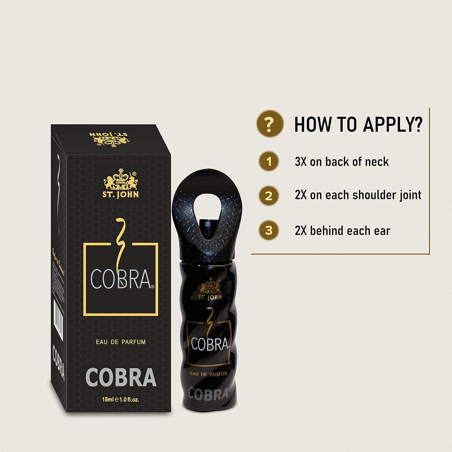 St. John Cobra Cobra Eau De Parfum 60ml 2.0 Fl.oz. Pack Of 2 For Men | Long Lasting Fragrance