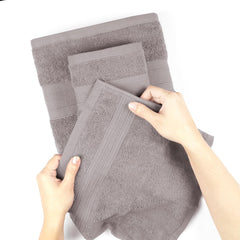 Trident Soft Comfort Air Rich Bath Towels 500 Gsm | 100% Cotton Towel, Super Soft, Highly Absorbent, 6 Pieces (Charcoal)