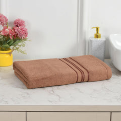 Cotton Bolls Textiles 100% Cotton Bath Towel 600 Gsm | Super Soft & Absorbent Quick-Dry Bath Towel Textured & Durable Cotton Towel (Coffee)
