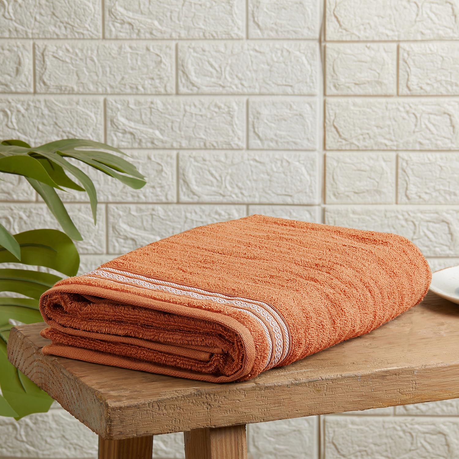 Spaces 100% Cotton Zero Twist Bath Towel 400 Gsm | High Absorbency Super Soft, Fast Drying Towels Large Size For Men & Women (Red)