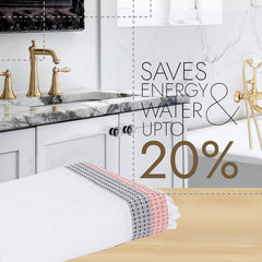 Ecosense Premium Large Cotton Non-Terry Bath Towels 600 Gsm | Soft Absorbent & Comfortable Bath Towels Large Size | Quick Dry Gym, Travel - Orange & Grey Waffle (Pack Of 2)