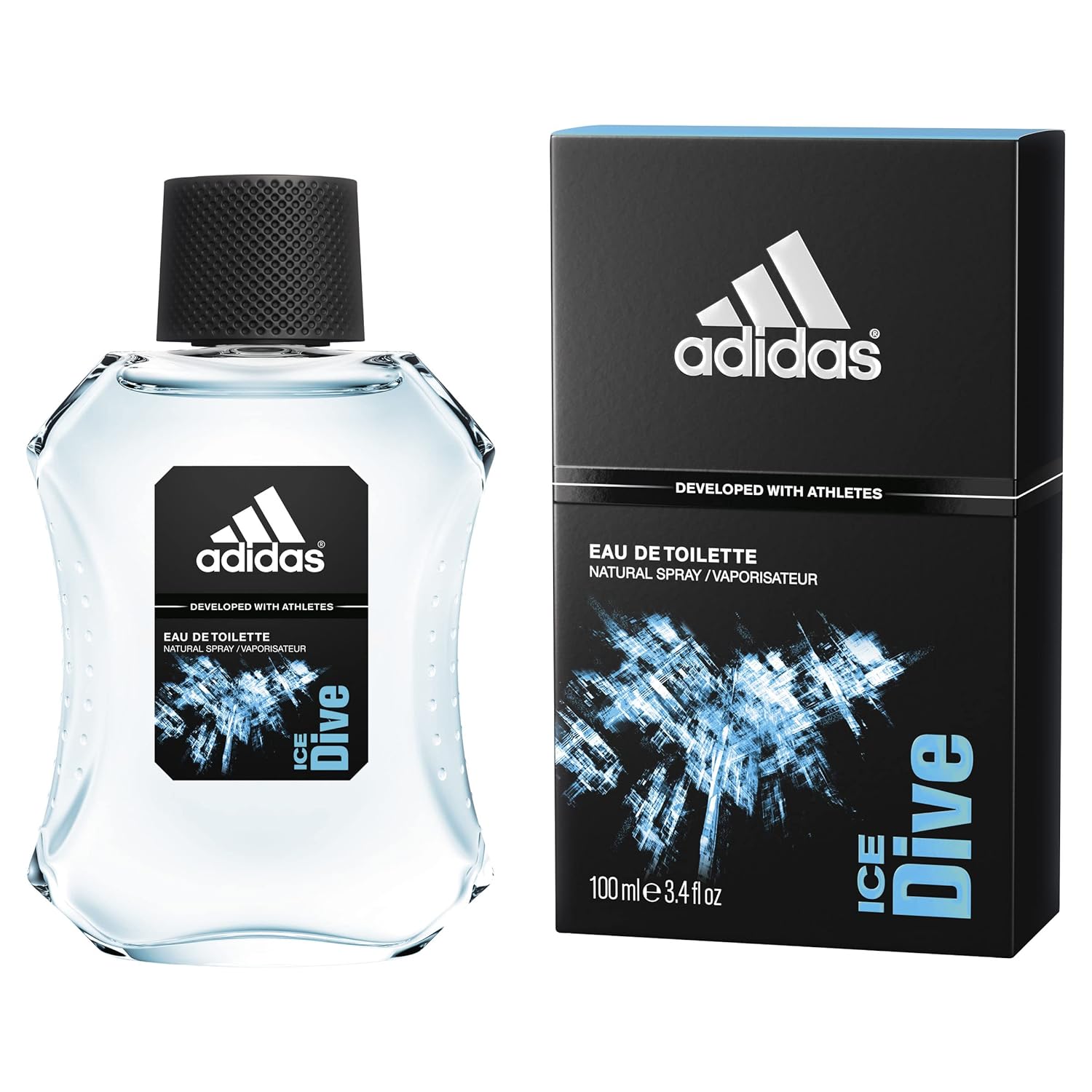 Adidas Wood Ice Dive Eau De Toilette Spray 100ml 3.4 Fl.oz. Developed With Athletes | Perfect Gift For Boyfriend