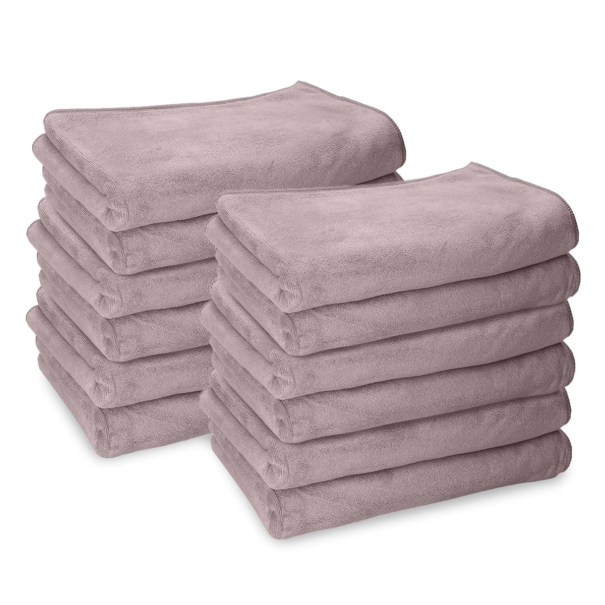 Housse Premium Microfiber Face Towel 1700 Gsm | Korean Beauty Ultra Absorbent, Odour-Free, Quick Dry Face Towel (Pack Of 12) - Atmosphere Gray