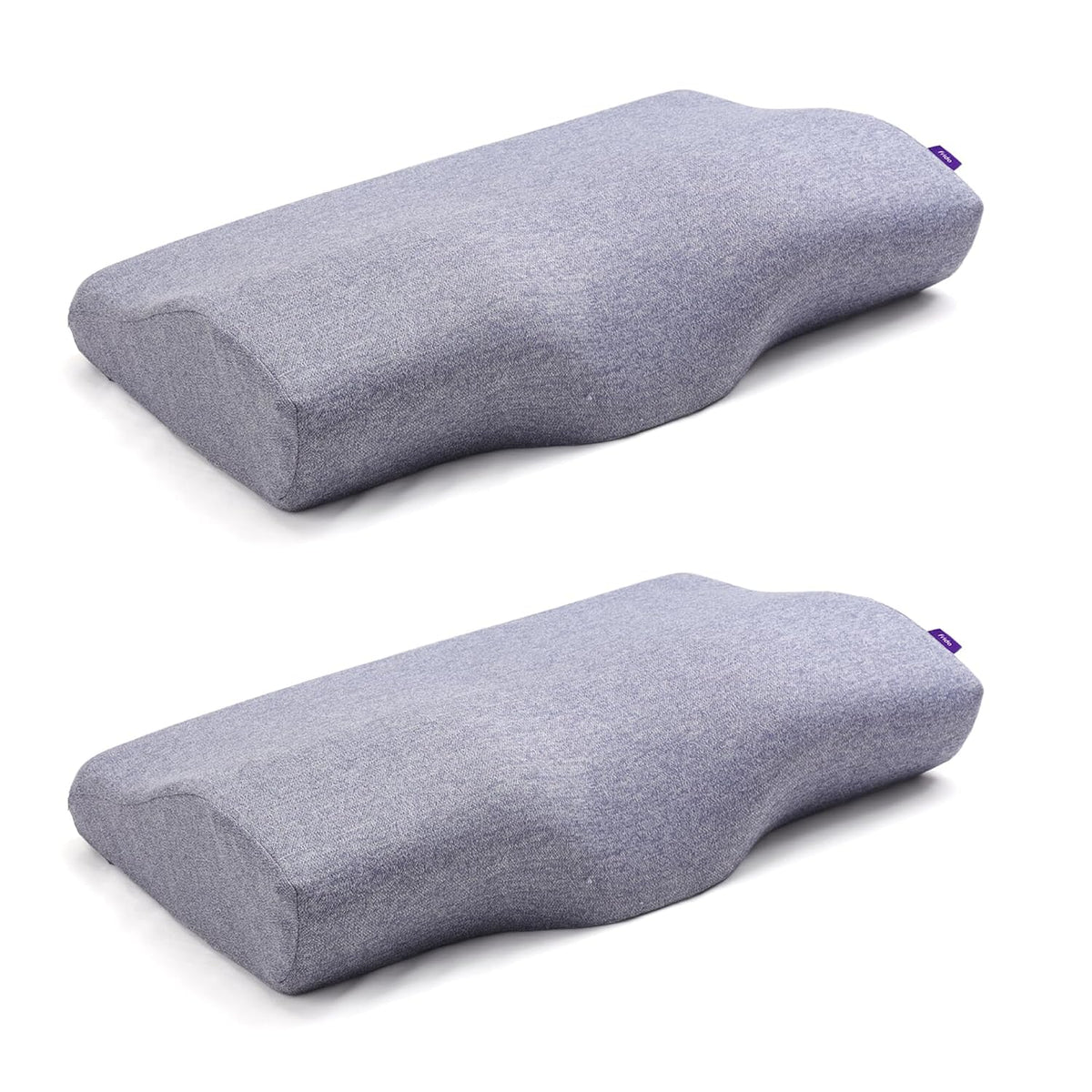 Ultimate Contour Cervical Neck Pillows, For Pain Relief Sleep | Improves Posture & Spinal Alignment | Neck Cushion With Ultra Responsive Memory Foam & Skin Friendly Cover, Gray - Pack Of 2