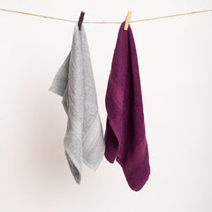 Furnofy Hand Towel 450 Gsm | Soft, Absorbent & Quick-Dry Towels For Gym, Home, Kitchen, Pool, Travel (Grey, Magenta) Set Of 2
